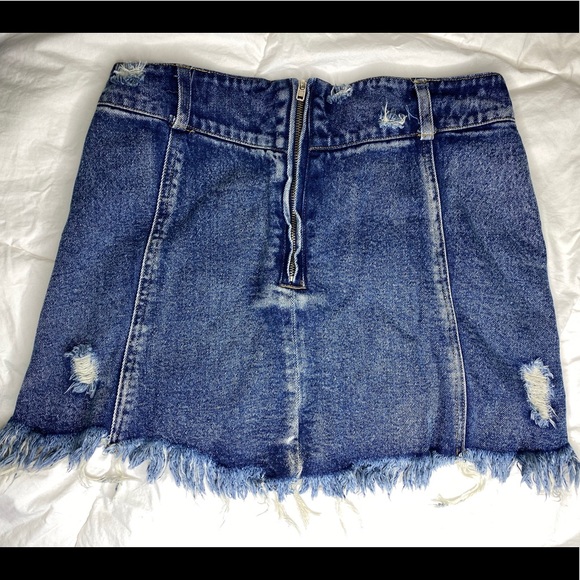 Tie Up Denim Mini Skirt - Picture 2 of 3